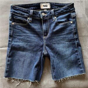 PAIGE Women's Dark Blue Denim Shorts